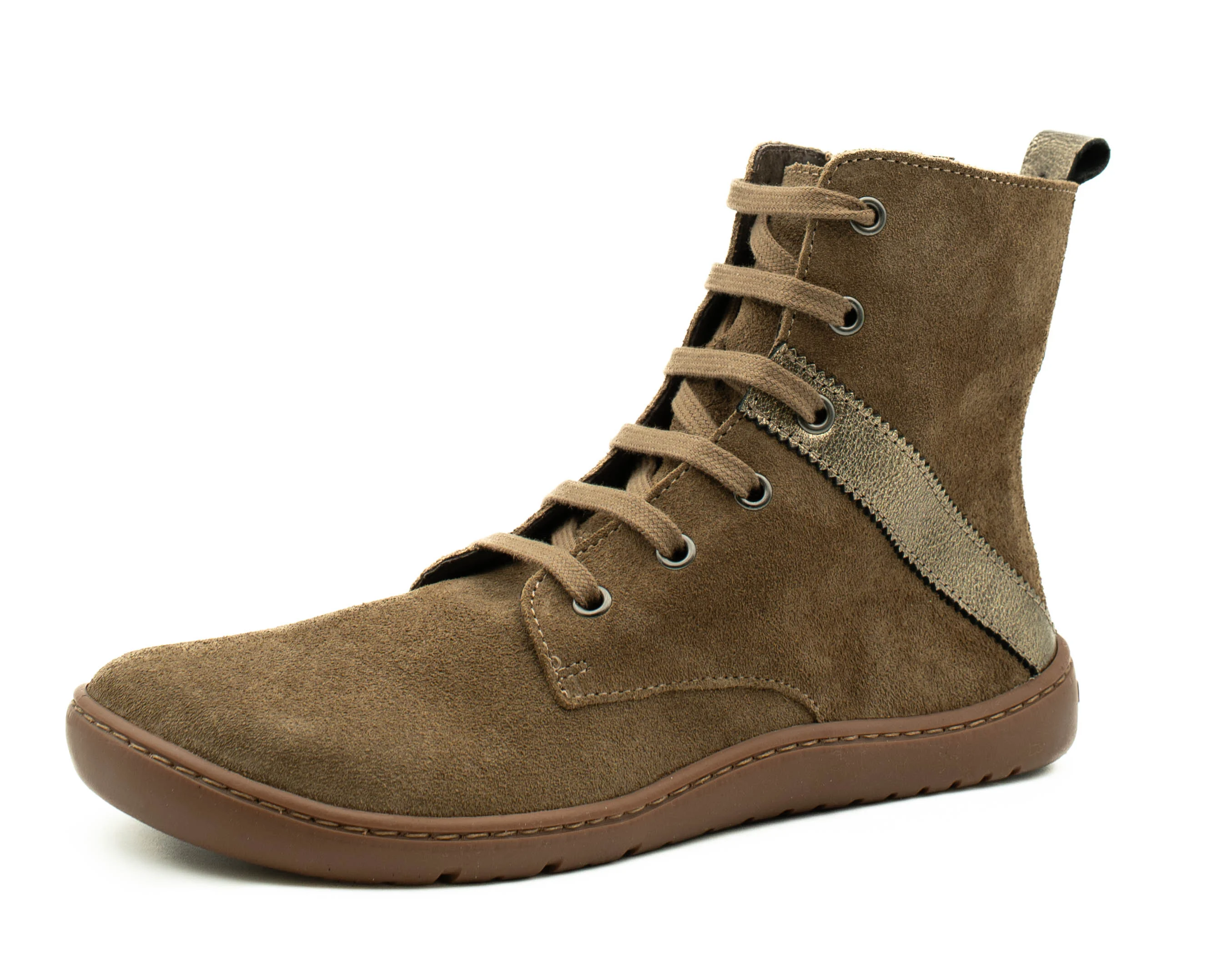 Bota barefoot Flexinens 9088-S en piel serraje color topo