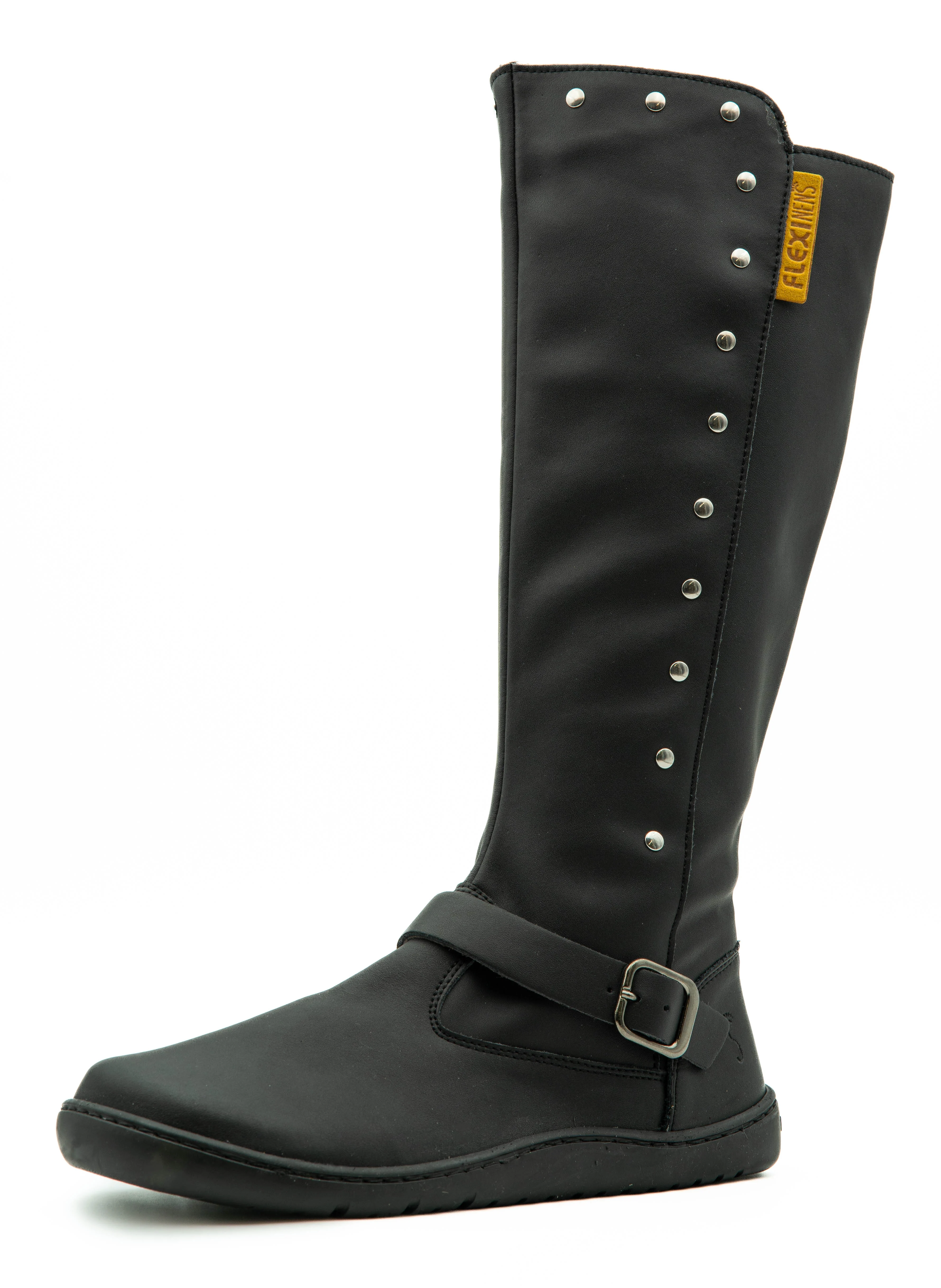 Bota barefoot piel negra Flexi Nens 9092-S Salvaje con tachuelas
