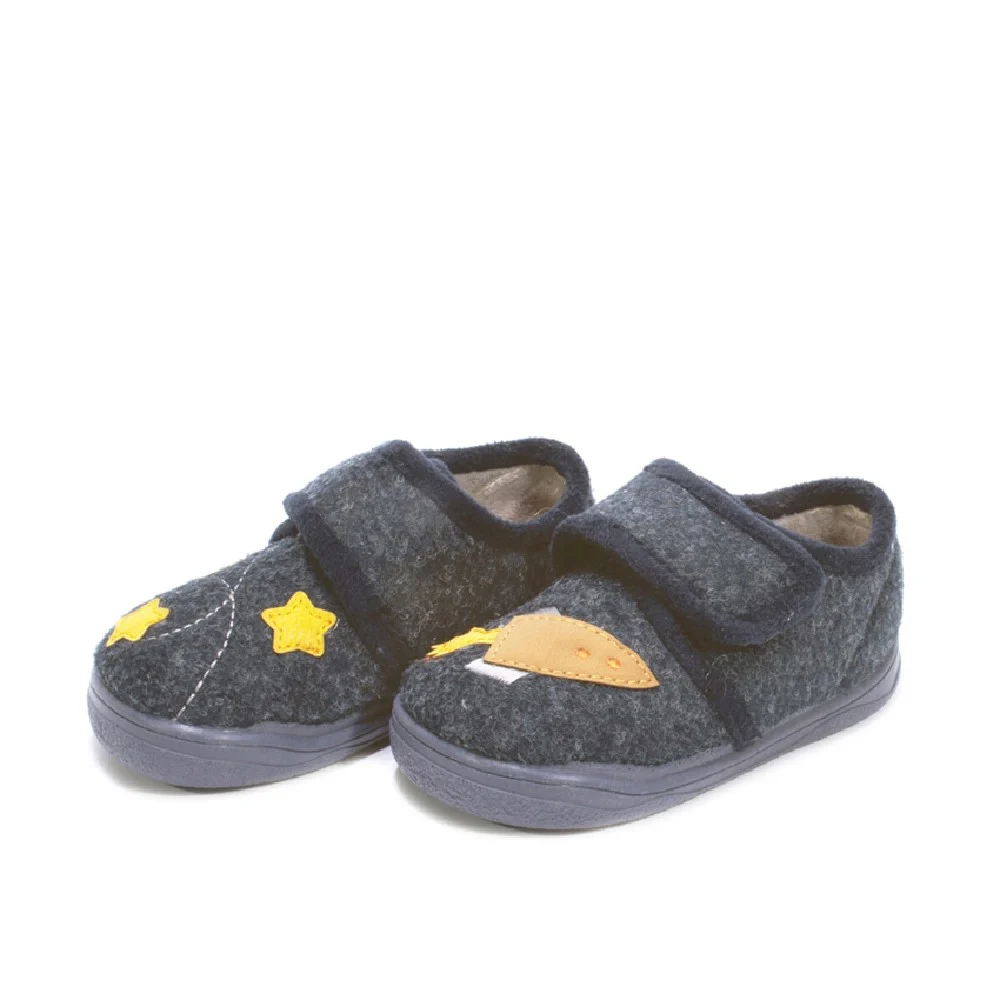 Zapatillas de casa barefoot infantiles Zapyflex Espacio en color marino