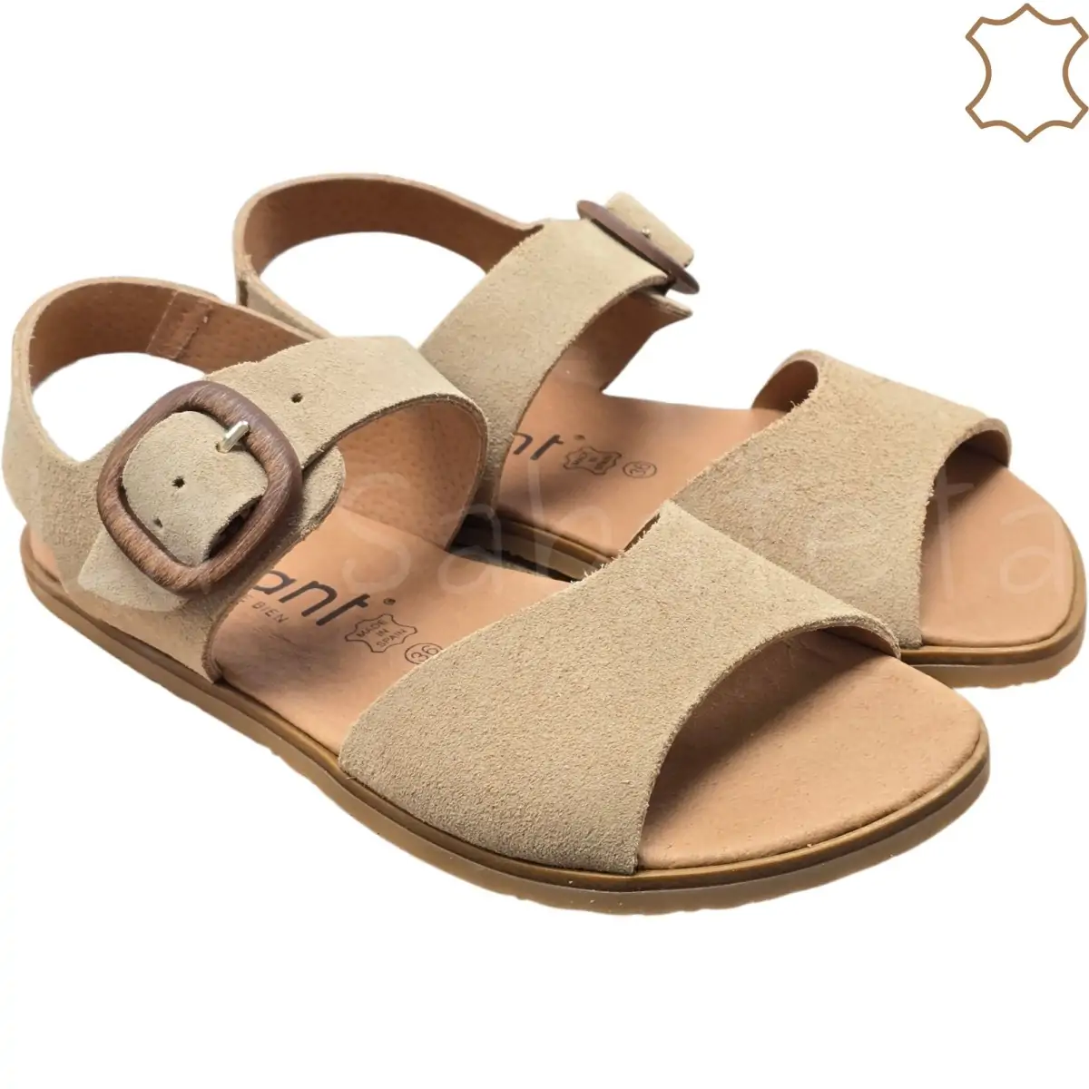 sandalia lino serraje camello vivant