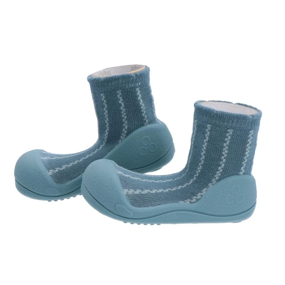 Zapatillas barefoot bebé azul Attipas Piping Blue vista superior